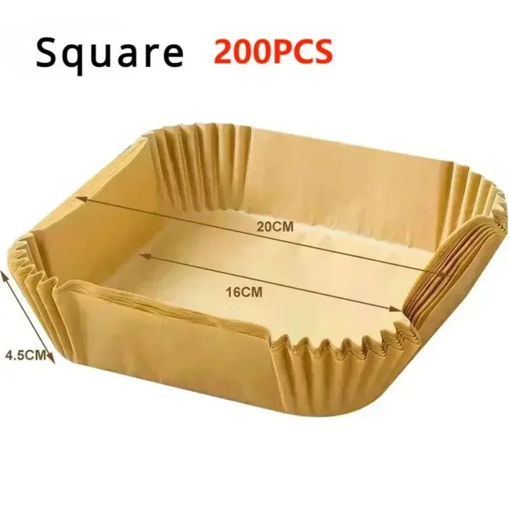 Air Fryer Paper Kitchen Utensils Disposable Square Round Pastry Molds BBQ Plate Non-stick Pad Kitchens Accessories